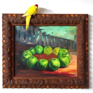 Apfelkreis mit (echtem) Zaungast